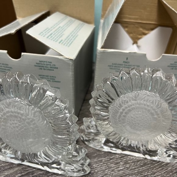 PartyLite Glass Sunflower Tealight Holder - Lot of 2  RETIRED - Picture 2 of 3